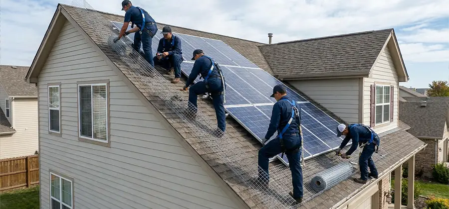 Pigeon Wire for Solar Panels in Fairfax